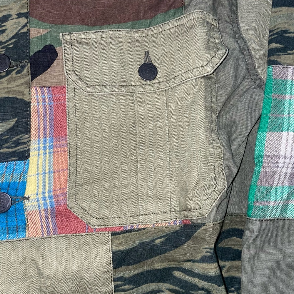 RRL Flannel Patchwork Military Jacket - Picture 4 of 15